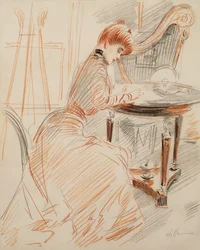 Madame Helleu beim Schreiben